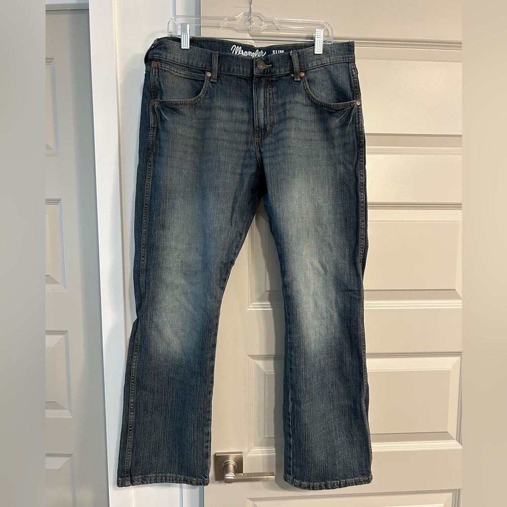 Wrangler Men's Slim Straight Blue Jeans